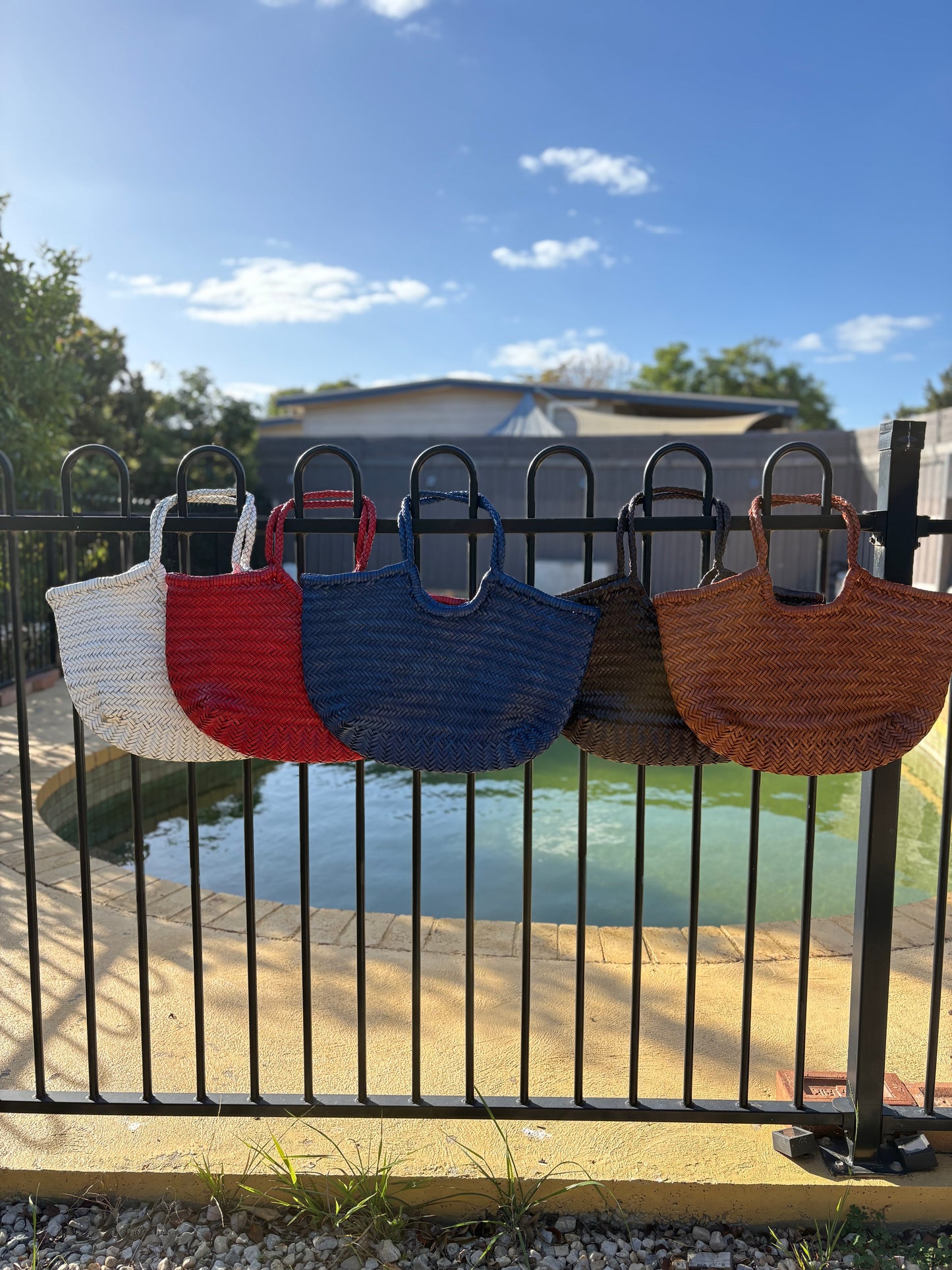 The Artisan Weave Cedar - Woven Leather Bag in Dark Brown