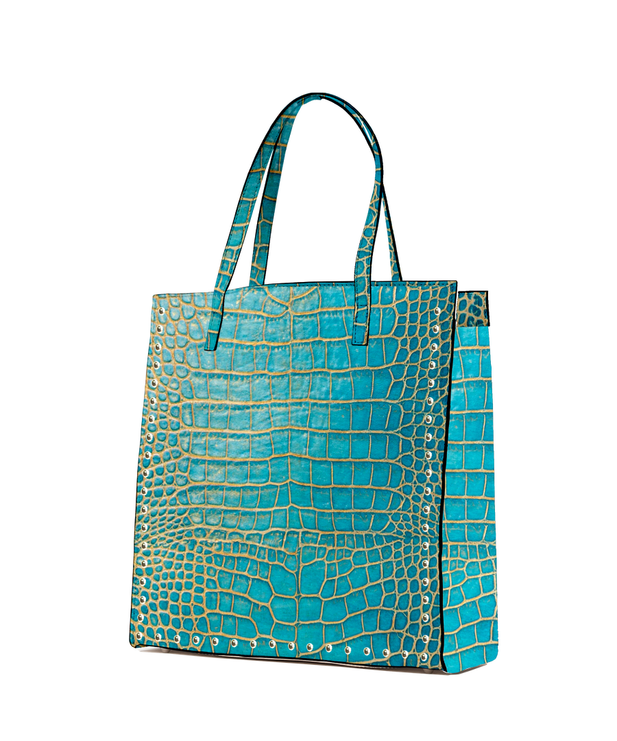 Box Tote - Studded Marine Blue – CustoModa