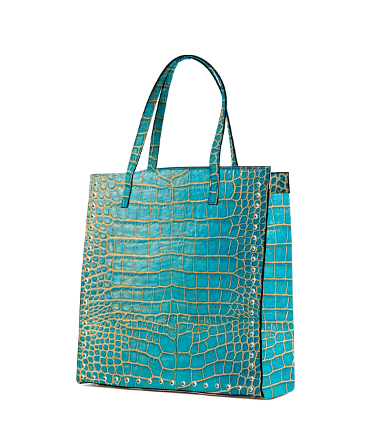 Box Tote - Studded Marine Blue