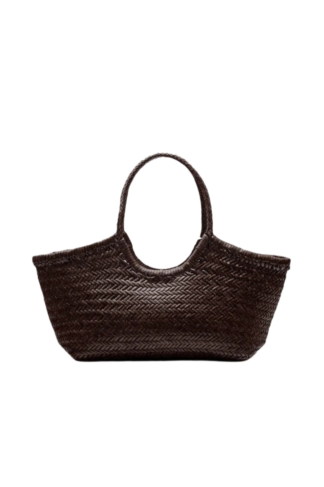 The Artisan Weave Cedar - Woven Leather Bag in Dark Brown