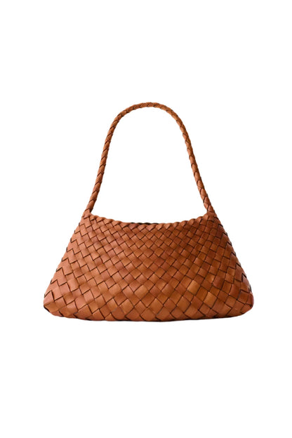Unicorn Patina Tan - Woven Leather Bag With Single-Handle in Tan