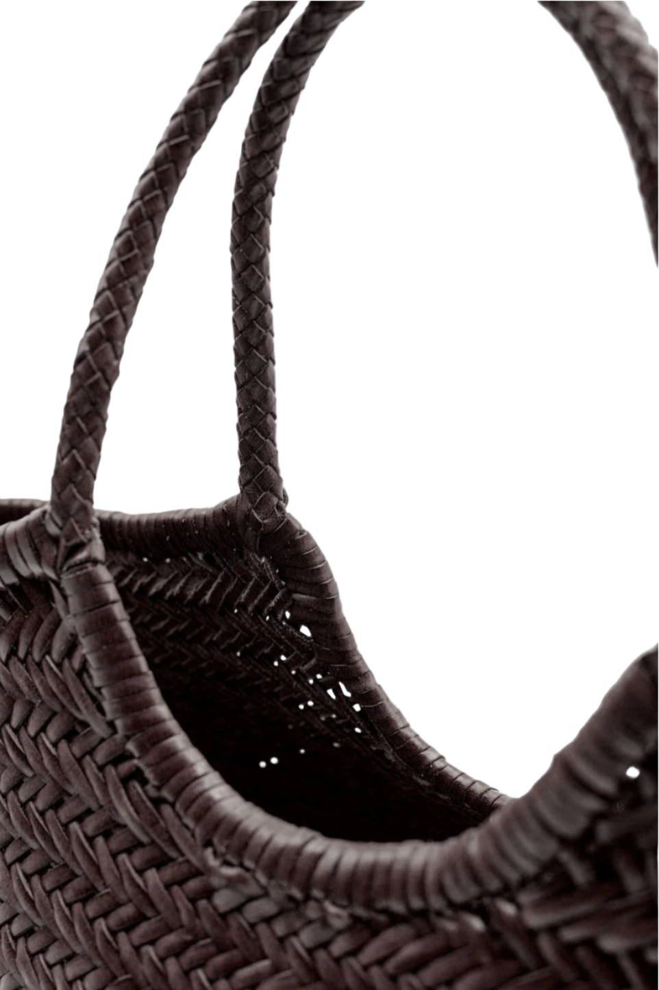 The Artisan Weave Cedar - Woven Leather Bag in Dark Brown